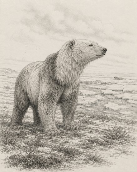 Illustration of a blended polar-brown bear